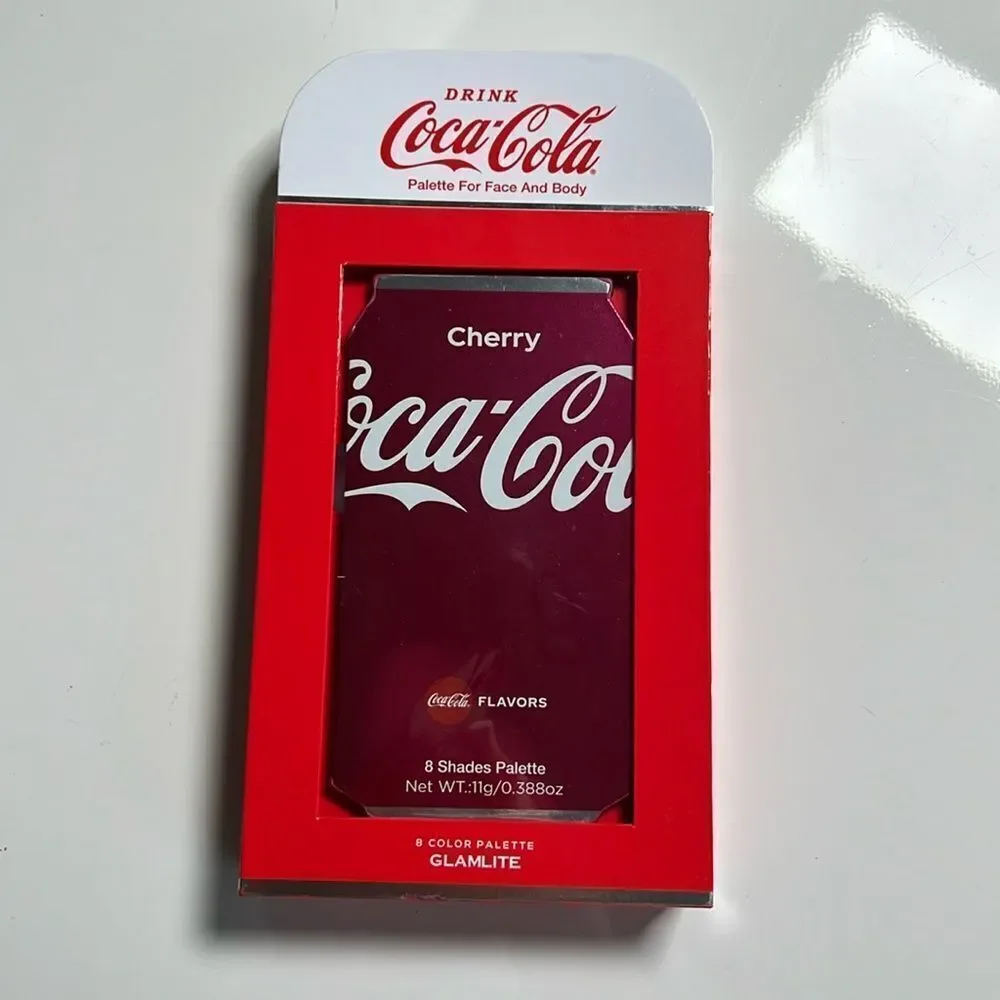 Cherry Coca Cola Pink and Red Eyeshadow Palette Vibrant Makeup